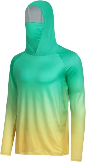YIBIMOTTO Men's Long Sleeve Hoodie Shirt Sun Protection Quick Dry Outdoor Shirt for Fishing Running Workout Hiking