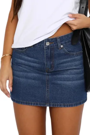 yoeasy Women's Casual Denim Skort Skirts Mini Jean Skirt Stretch Low Waisted Trendy Y2k Denim Short Skirt