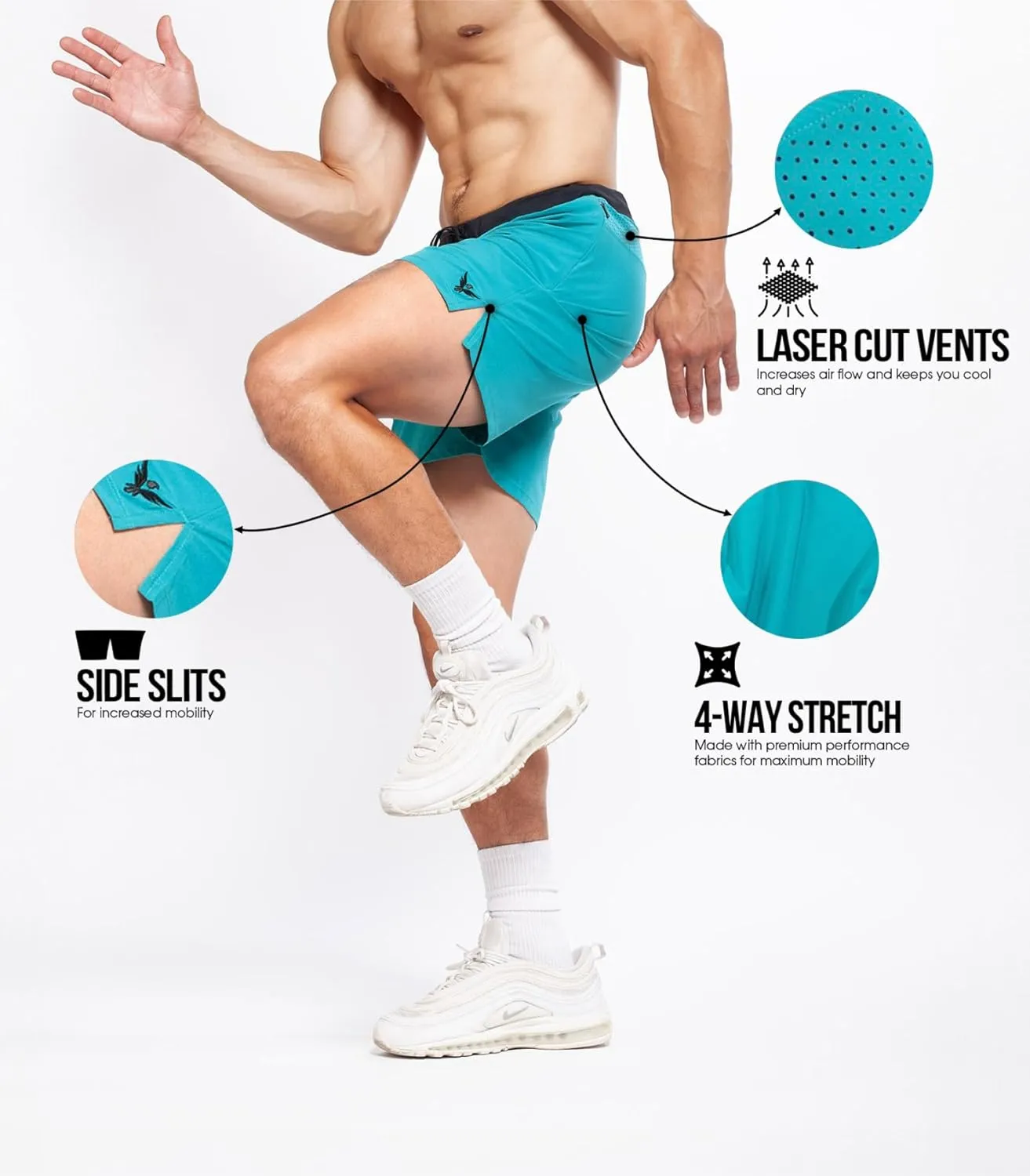 YOGA CROW 5" Men's Yoga Shorts Mens Athletic Shorts with Zipper Pockets, Breathable Liner, Mens Running Shorts, Hot Yoga