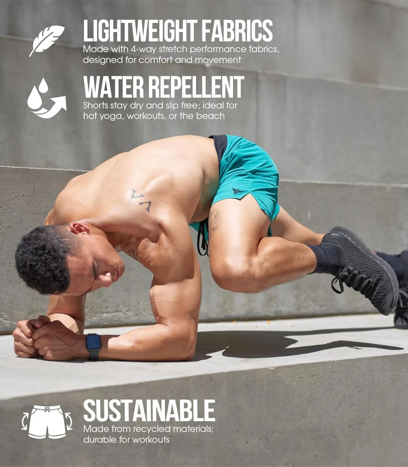 YOGA CROW 5" Men's Yoga Shorts Mens Athletic Shorts with Zipper Pockets, Breathable Liner, Mens Running Shorts, Hot Yoga