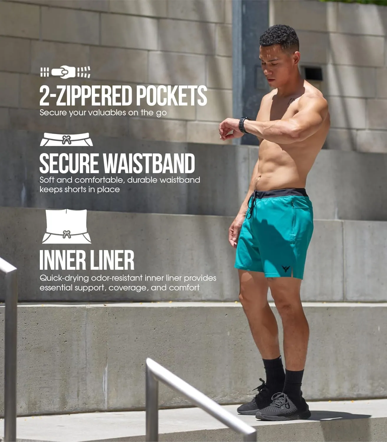 YOGA CROW 5" Men's Yoga Shorts Mens Athletic Shorts with Zipper Pockets, Breathable Liner, Mens Running Shorts, Hot Yoga