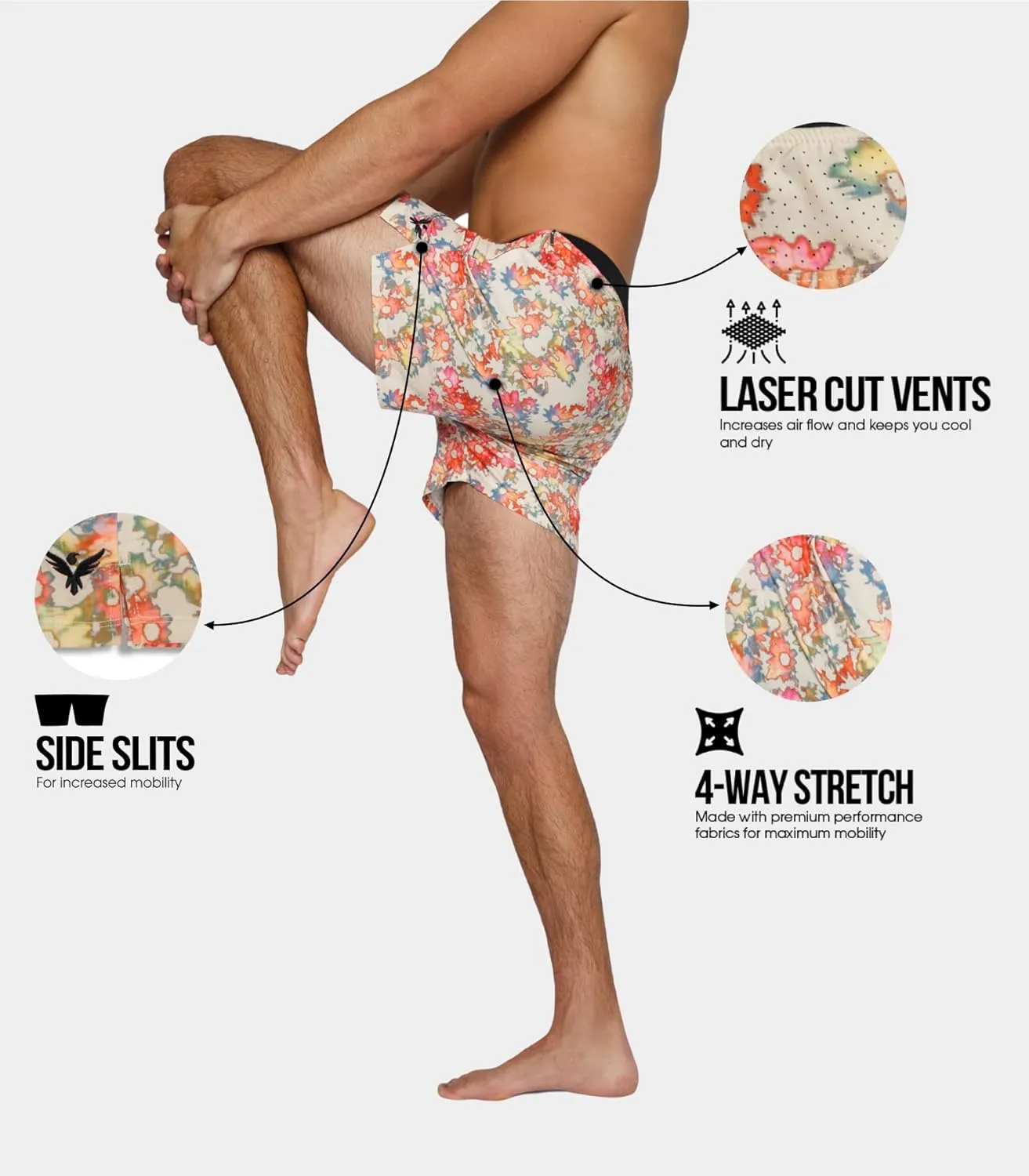 YOGA CROW 5" Men's Yoga Shorts Mens Athletic Shorts with Zipper Pockets, Breathable Liner, Mens Running Shorts, Hot Yoga