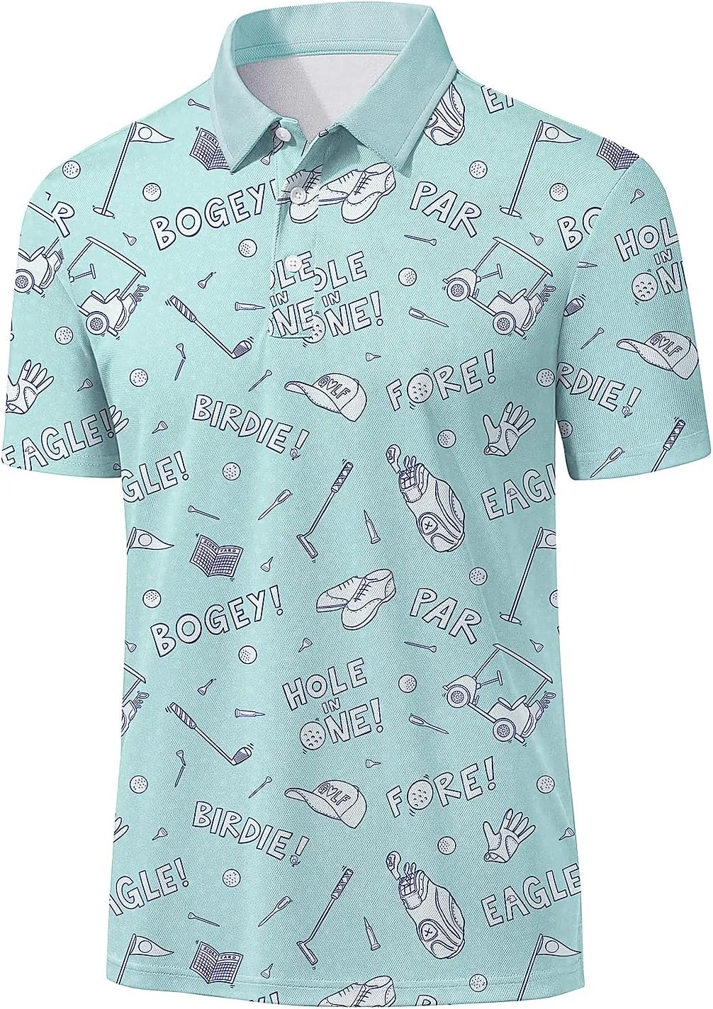 Yoimira Funny Golf Shirts for Mens Polo Shirt Quick Dry Moisture Wicking 4-Way Stretch Fit Short Sleeve for Casual