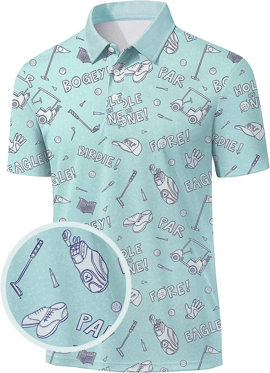 Yoimira Funny Golf Shirts for Mens Polo Shirt Quick Dry Moisture Wicking 4-Way Stretch Fit Short Sleeve for Casual