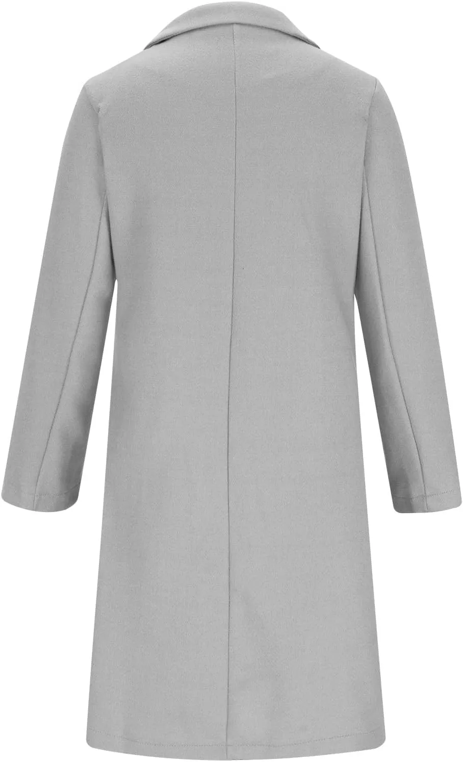 YRAETENM Trench Coat Women Double Breasted Winter Wool Blend Coats Casual Notch Lapel Midi Long Warm Pea Coat Long Jackets