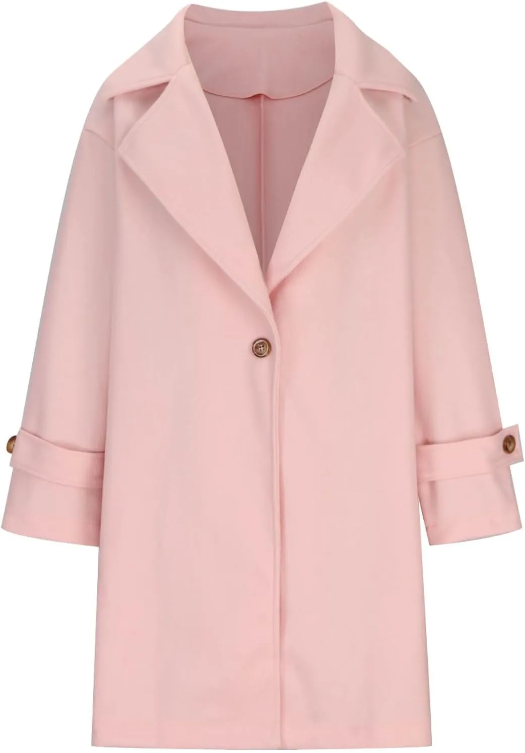 YRAETENM Women's Casual Notch Lapel Wool Coat Single Breasted Raglan Winter Jackets Plus Size Casual Long Trench Coat Peacoat