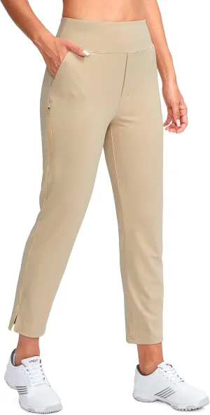 YYV Women's Golf Pants Stretch Work Ankle Pants High Waist Dress Pants with Pockets for Yoga Business Travel Casual