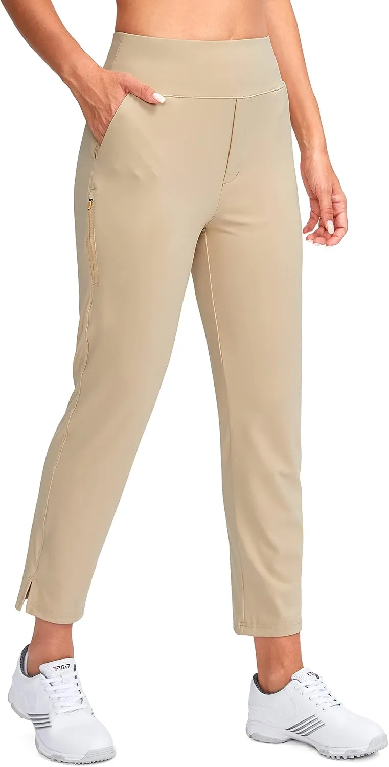 YYV Women's Golf Pants Stretch Work Ankle Pants High Waist Dress Pants with Pockets for Yoga Business Travel Casual