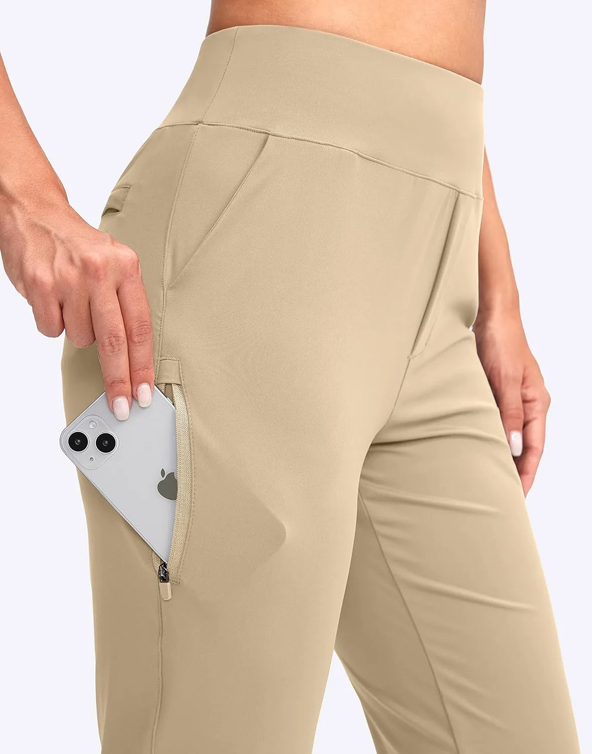 YYV Women's Golf Pants Stretch Work Ankle Pants High Waist Dress Pants with Pockets for Yoga Business Travel Casual