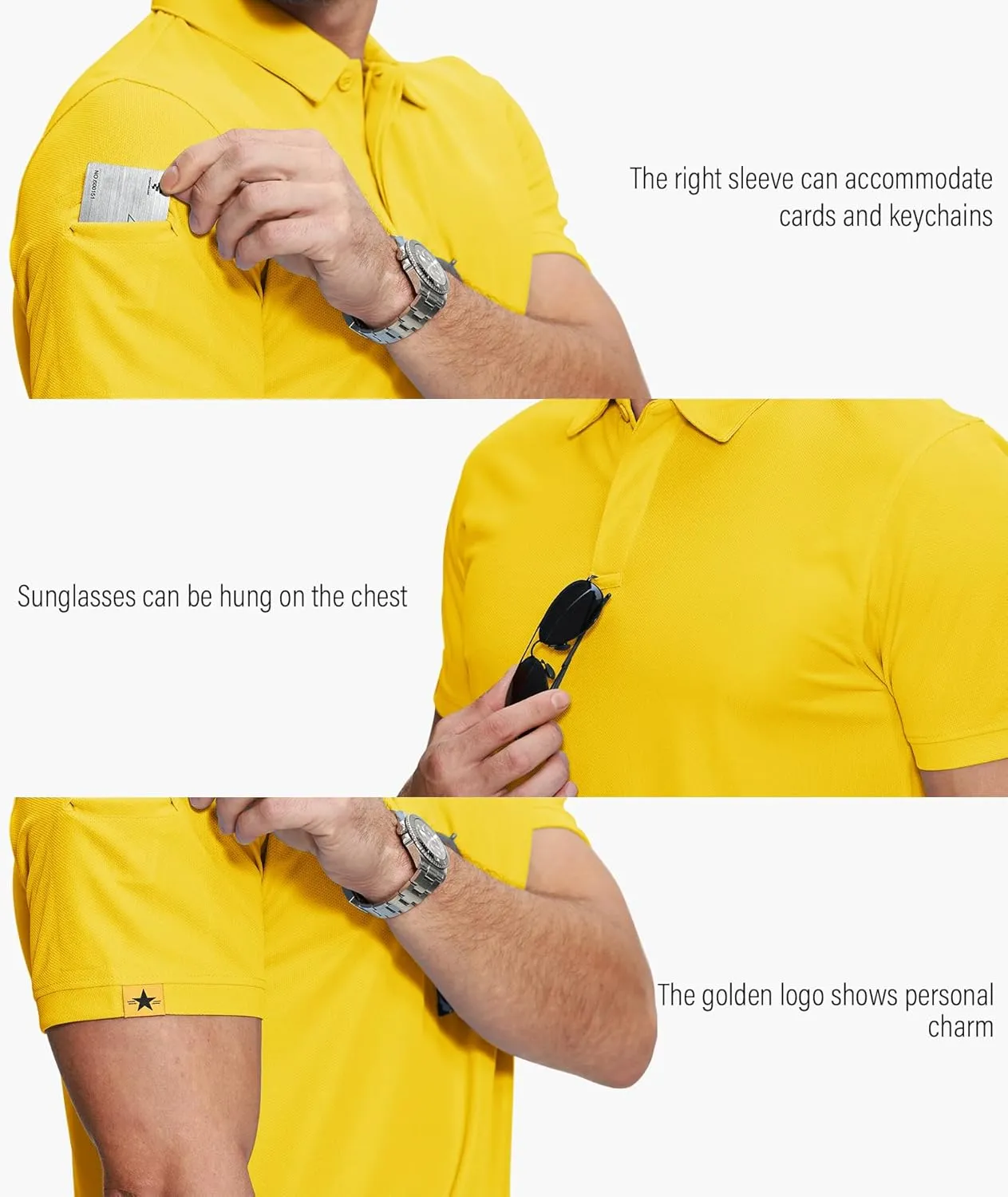 ZITY 5 Pack Mens Polo Shirt Short Sleeve Sports Golf Tennis T-Shirt Moisture-Wicking Summer Shirts