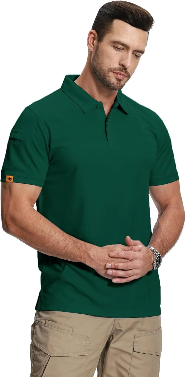 ZITY Mens 2 Pack Polo Shirts Short Sleeve Performance Sports Golf Shirt for Men Tactical Shirt