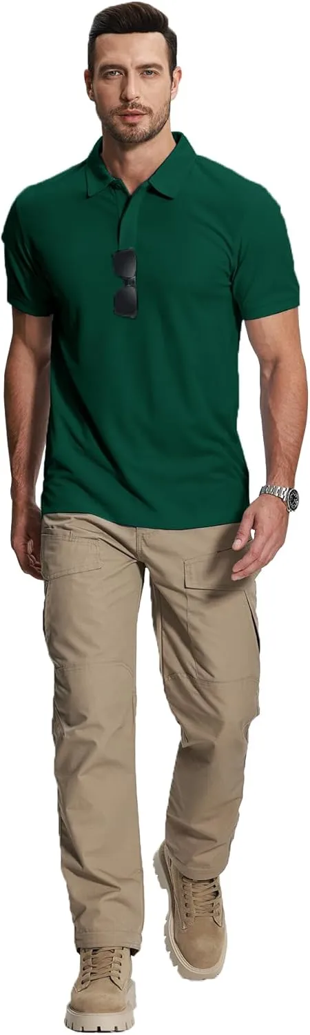 ZITY Mens 2 Pack Polo Shirts Short Sleeve Performance Sports Golf Shirt for Men Tactical Shirt